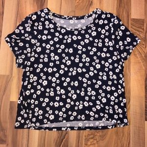 Aeropostale navy blue floral crop top